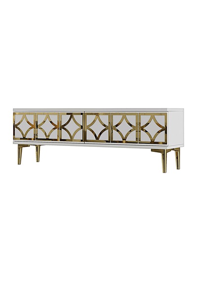 Tsa1237bg Lem Tv Sehpası Beyaz-gold 120cm