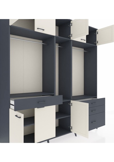 Hyperion Dolap 8 Raflı 4 Çekmeceli 3 Askılı 220x44x243 Antrasit-aytaşı/antrasit Aytası/antrasıt Hyperion Dolap 8 Raflı 4 Çekmeceli 3 Askılı 220x44x243 Antrasit-aytaşı/antrasit Aytası/antrasıt