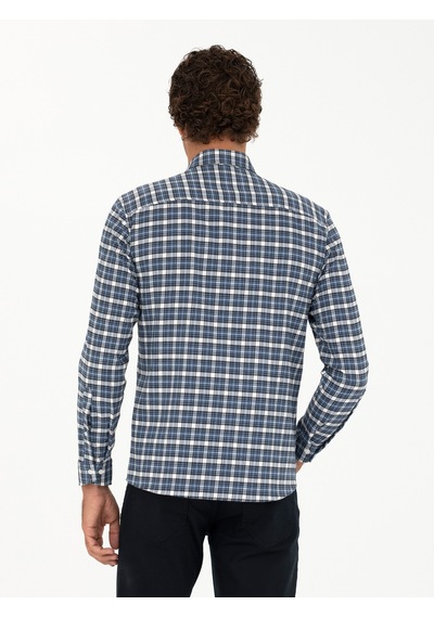 Cacharel Petrol Slim Fit Uzun Kollu Gömlek