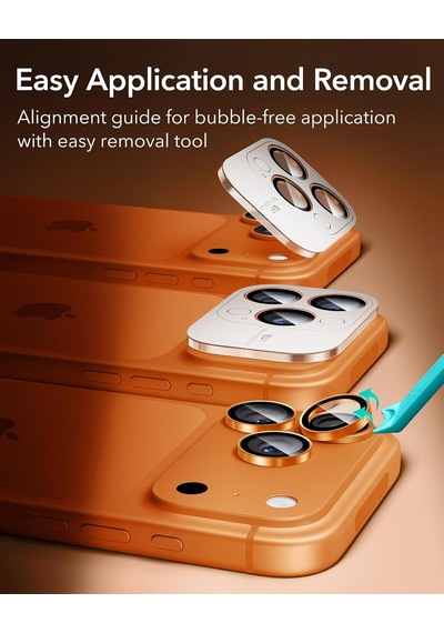 İphone 17 Pro Max/17 Pro Kamera Lens Koruyucu, 1 Paket, Turuncu