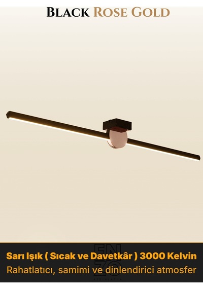 Unop Rose Gold Lineer Tavan Avize - Aşağı Işık Sarı Işık