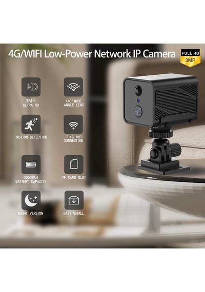 Mini Wifi 4g Hd Kamera 2mp Hareket Sensörlü Güvenlik Ip Kamera Şarjlı Adaptör Gerektirmez