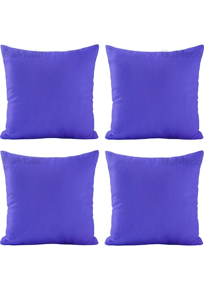 Dekoratif 4'lü Kırlent Yastık Kılıfı Seti - 42 X 42 Cm - Mavi