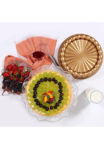 Serenk Fun Cooking Papatya Sarı Tart Kalıbı - 28 cm Alüminyum Döküm, Yanmaz Yapışmaz Granit Kaplama