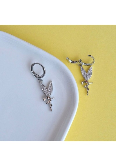 Su Perisi Charmlı Küpe Perili Küpe Silver Renkli Renkli