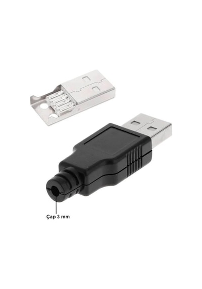 Ic-264a Usb A Tip Seyyar Kapaklı Erkek Usb Soketi