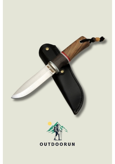 Geleneksel S600 Bushcraft Kamp Bıçak - 23 Cm Kahverengi