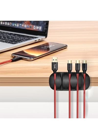 3 Adet 5 Kanallı Kablo Tutucu Sabitleyici Kablo Sabitleyici Mouse Kablosu, Şarj Kablosu