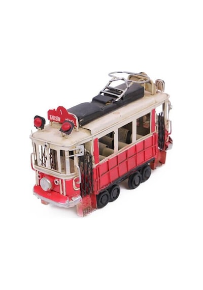 Dekoratif Metal Taksim Tramvay Orta Boy Vintage Biblo Hediyelik
