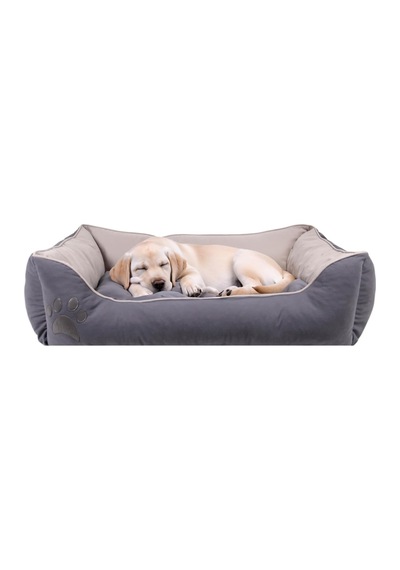 Lucy Köpek Yatağı 40 55 18 Cm Gri Açık Gri - Ortopedik Destekli Pet Yatağı, Yumuşak Dolgulu, Yıkanabilir,