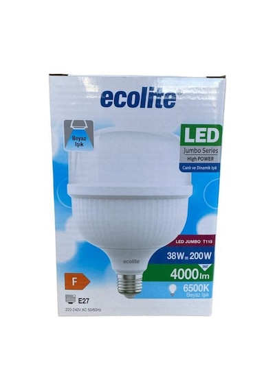 Ecolite 36w 200w Jumbo Led Ampul 6500k Beyaz Işık E27 Duylu Ecolite 36w 200w Jumbo Led Ampul 6500k Beyaz Işık E27 Duylu