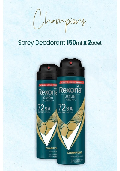 Rexona Men 72 Saat Champions Erkek Sprey Deodorant 2 x 150 ML