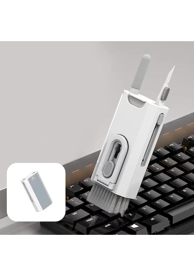 Çok Fonksiyonlu Apple Uyumlu AirPods / Bluetooth Kulaklık Fırçalı Temizleme Kalemi Kiti Q8 001