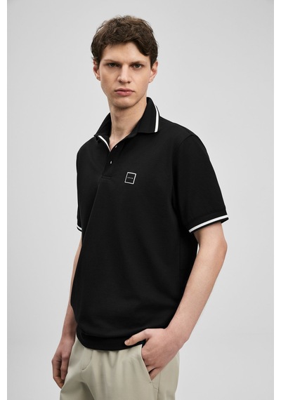 Lufian Grom Erkek Polo Yaka T-shirt 111040232 Siyah