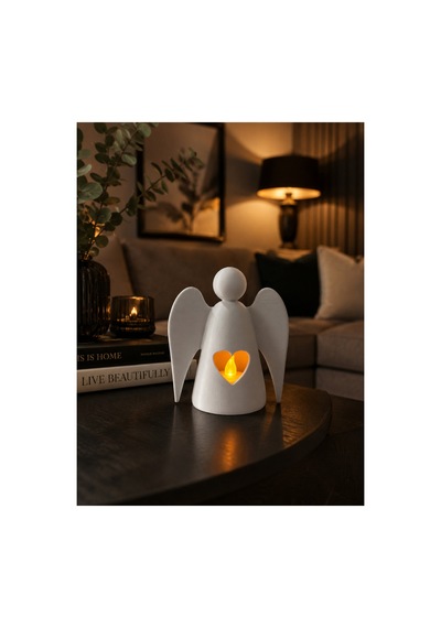 Dekoratif Tealight Led Mum Aydınlatmalı Melek Beyaz