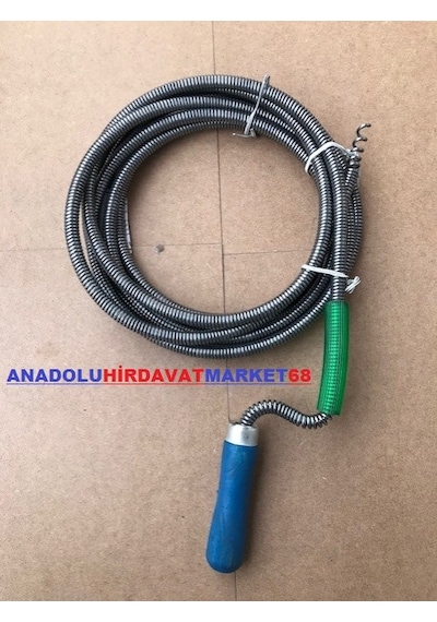 Kalin Çelik Lavabo Wc Açici Tel Banyo Borusu Gider Açma Teli 10Mt