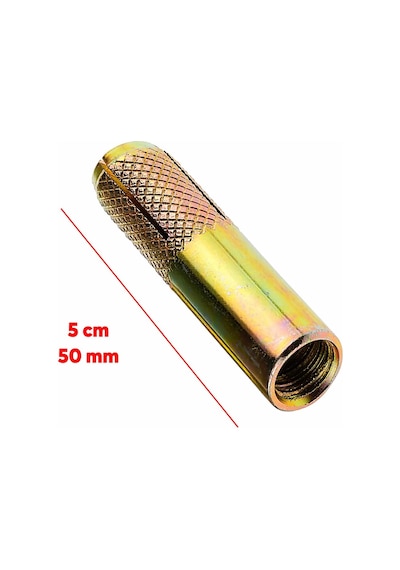 Tr Çakma Çelik Dübel M12 Prinç Sarı 50 Mm 8 Adet Set Beton Tuğla Uyumlu Güçlü Sabitleme Aparatı