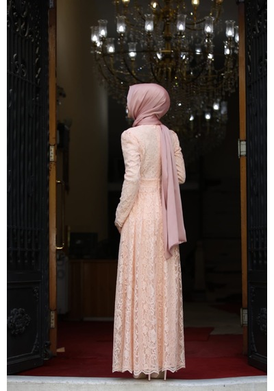 İbrahim Burak Etiler Collection Ahunisa Henna Abiye Somon 5646