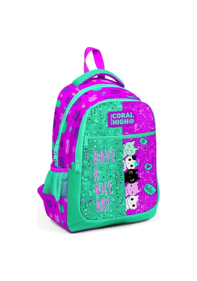Coral High Sevimli Kediler Baskılı İlkokul Sırt Çantası 23490