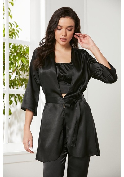 Pierre Cardin Saten 3'lü Kadın Pijama Takımı - 2075 001