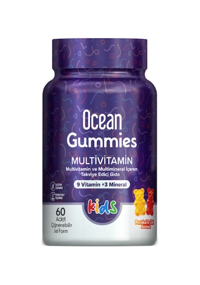 Orzax Ocean Gummies Multivitamin Kids Takviye Edici Gıda 60 Adet Çiğnenebilir Jel Form