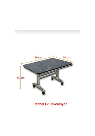 Pratik 70X110 Tekerlekli Orta Sehpa Krom Nikel Kaplamalı Metal (494118493)