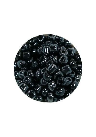 Tedar Dökme Cam Kum Boncuk Büyük Boy 6/0 4 Mm - 60 Gram - Siyah - Bnc120 Najmaddin (No:1) 8.5Cm X 10.5 Cm