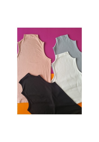 Demirsa Boutique Balıkçı Yaka, Sıfır Kol Modal Kumaş Pudra, Mavi, Siyah Ve Beyaz Renk 4'lü Kadın Atlet Çok Renkli Demirsa Boutique Balıkçı Yaka, Sıfır Kol Modal Kumaş Pudra, Mavi, Siyah Ve Beyaz Renk 4'lü Kadın Atlet Çok Renkli