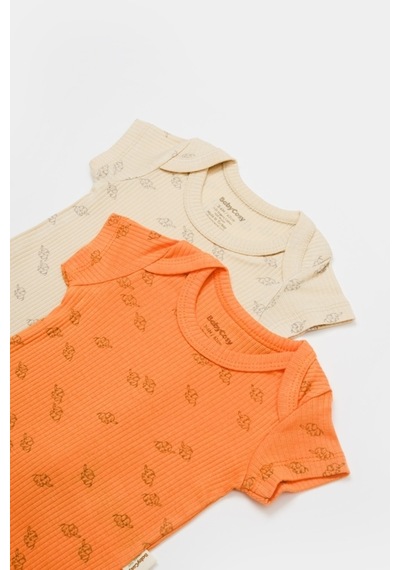 BabyCosy Organik Modal Fil Baskılı 2 Li Kısa Kollu Badi Csym11217 001