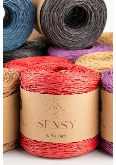 Sensy Premium 250 Gr Doğal Kağıt Ip, Hasır Kağıt Iplik, Rafya, Çanta, Supla, Şapka Ipi, 250m Mavi