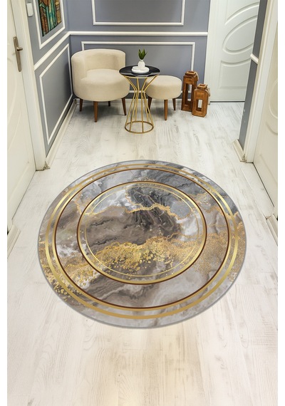 Dijital Baskı Modern Kaymaz Taban Halı H0343 Renkli