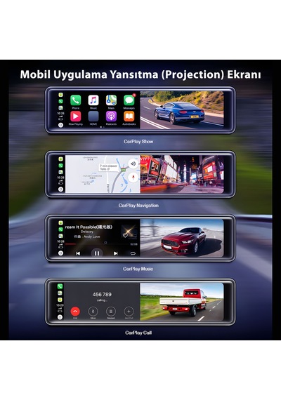 Araç Kamerası C3 Carplay Android Multimedya 4k Ön Ve Arka Kamera