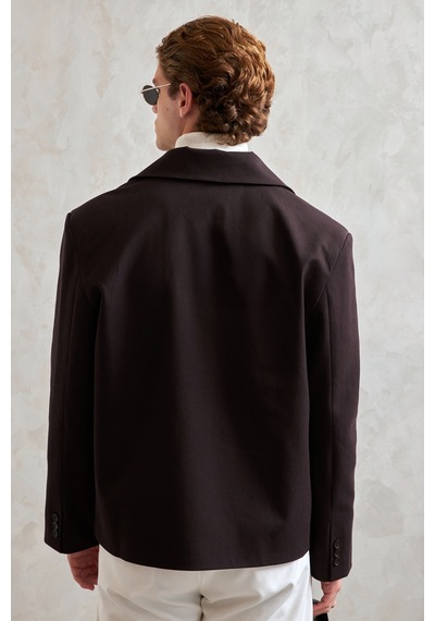 Hyman Erkek Oversize Blazer Ceket Kahverengi