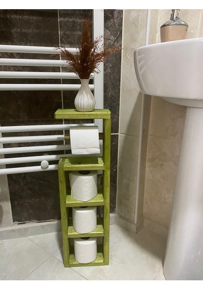 Dekoratif Ahşap Tuvalet Kağıdı Standı