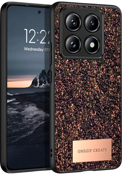 Onegif Xiaomi Mi 14t Pro Bright Simli Kapak - Derin Mor Resimdeki