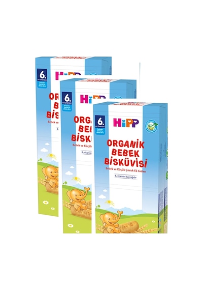 Hipp Bebek Bisküvisi Yeni 180G*3 Adet Hipp Bebek Bisküvisi 180G