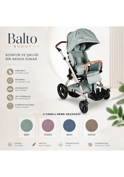 Balto Uyarlanabilir Engelli Çocuk Puseti Çok Fonksiyonlu Ayarlanabilir Destek Sistemli Size 3