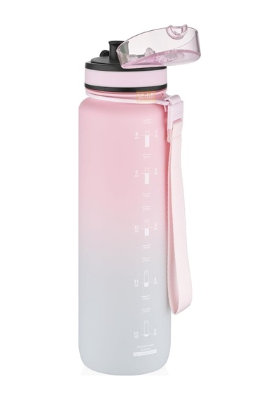 Uzspace 1000ml Çift Renkli Sızdırmaz Bpa İçermez Kilitlenebilir Kapaklı Motivasyonel Tritan Su Matarası Pembe-gri Çok Renkli Uzspace 1000ml Çift Renkli Sızdırmaz Bpa İçermez Kilitlenebilir Kapaklı Motivasyonel Tritan Su Matarası Pembe-gri Çok Renkli