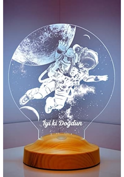 Astronot, Kozmonot, Astronot Hediyesi, Uzay Hediyesi, Kişiye Özel 3d Led Lamba 40134394