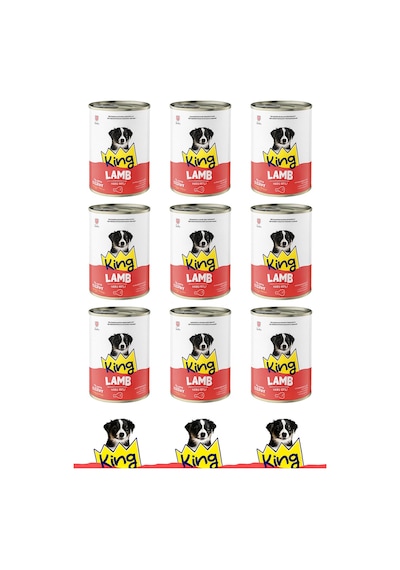 King Maskot Kuzu Etli Yavru Köpek Maması 12 x 400 G