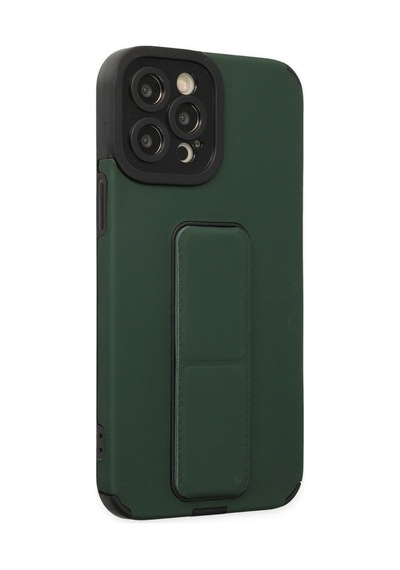 Apple iPhone Uyumlu 12 Pro Max Kılıf Mega Standlı Silikon - Yeşil Bzsxx00 1