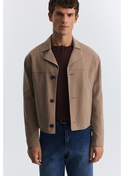 Antioch Crop Fit Suni Süet Ceket Vizon
