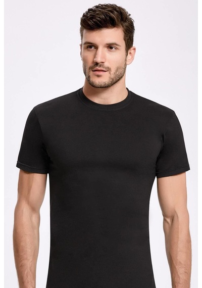 İlke İç Giyim Siyah Bisiklet Yaka Erkek T-shirt Siyah Xl