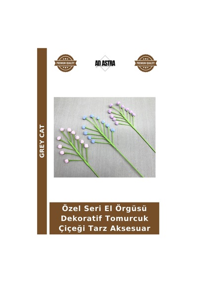 Özel Seri El Örgüsü Dekoratif Tomurcuk Çiçeği Tarz Aksesuar Çok Renkli