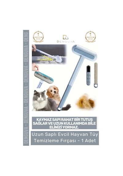 Tüyfırçası Uzun Saplı Evcil Hayvan Kedi Köpek Koltuk Halı Araba Mikrofiber Tüy Temizleme Fırçası - Çok Renkli