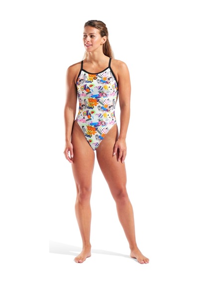 Arena W Collage Swimsuit X-criss Cross Back White Kadın Mayosu Beyaz Beyaz