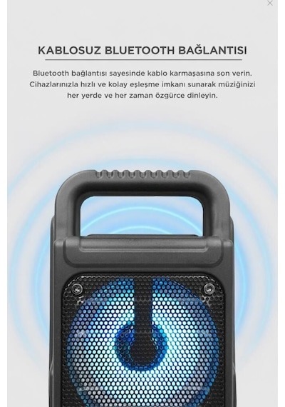 Özel Seri Bluetooth Hoparlör Rgb Işıklı Kablosuz Speaker Gts-1362 Siyah Ofis Masa Aksesuar