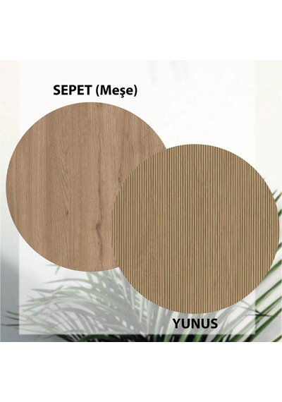 5042 Royal 2 Raflı Aynalı Portmanto Modülü Sepet - Yunus