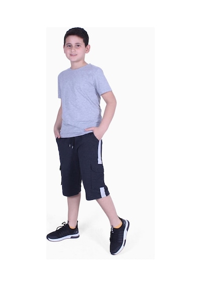 Fyk Kids Düz Model Erkek Çocuk Tişört-kapri Alt Üst Takım Gri
