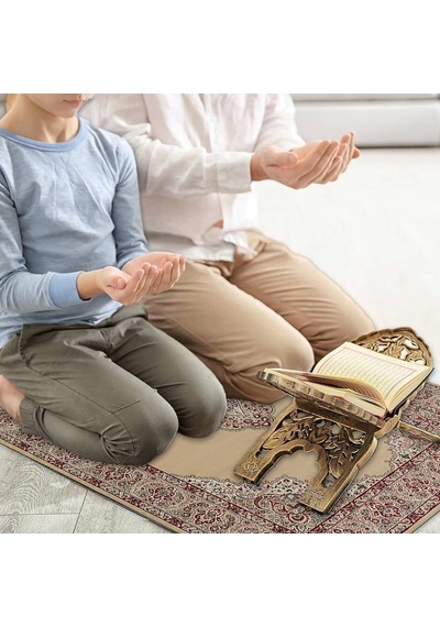 Ravabi Rug Araç İçi Ve İşyeri İçin Deri Tabanlı Namazlık, Çantalı Hediyelik Seyahat Seccadesi 70x110cm 21231017